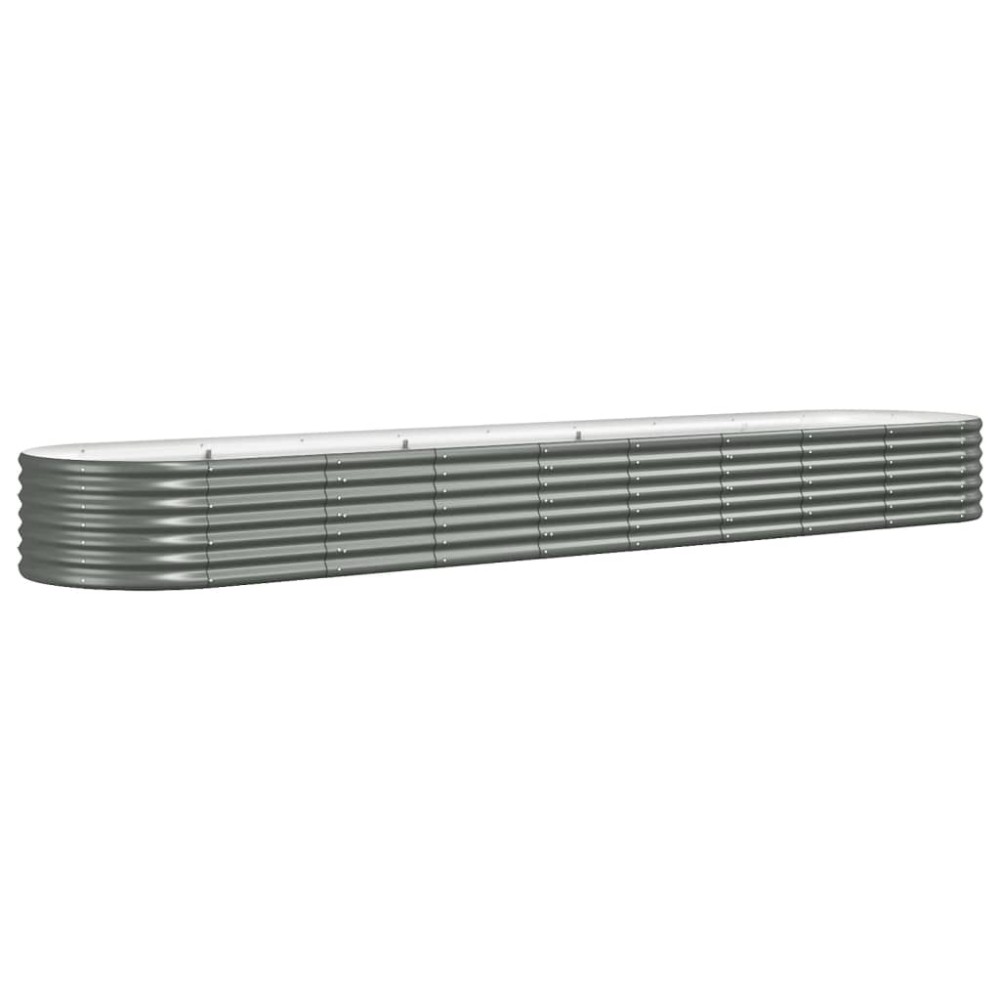 vidaXL Strat înălțat grădină gri 368x80x36cm oțel galvanizat
