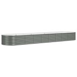 vidaXL Strat înălțat grădină gri 368x80x36cm oțel galvanizat