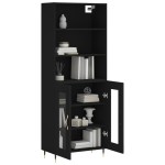vidaXL Dulap înalt, negru, 69,5x34x180 cm, lemn compozit