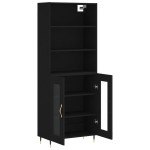 vidaXL Dulap înalt, negru, 69,5x34x180 cm, lemn compozit