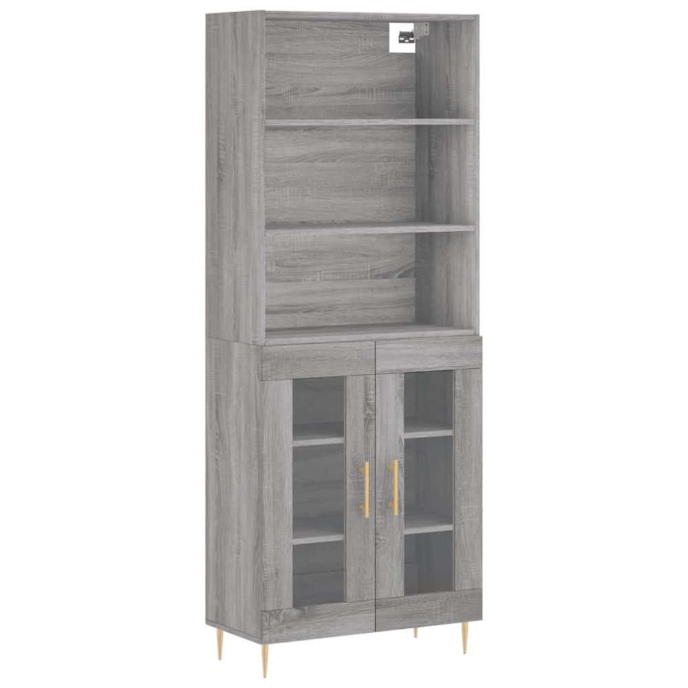 vidaXL Dulap înalt, gri sonoma, 69,5x34x180 cm, lemn compozit
