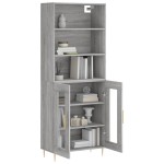 vidaXL Dulap înalt, gri sonoma, 69,5x34x180 cm, lemn compozit