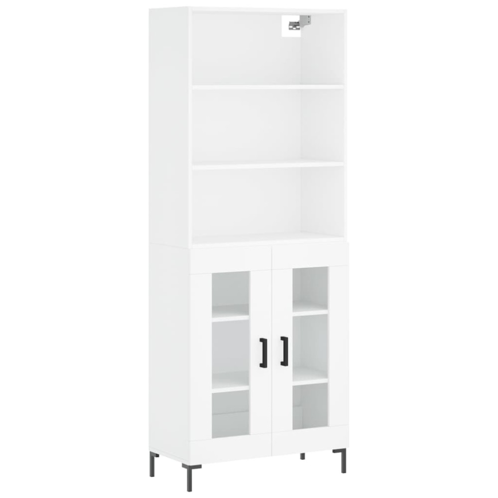 vidaXL Dulap înalt, alb, 69,5x34x180 cm, lemn compozit