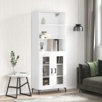 vidaXL Dulap înalt, alb, 69,5x34x180 cm, lemn compozit