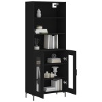 vidaXL Dulap înalt, negru, 69,5x34x180 cm, lemn compozit