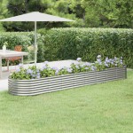 vidaXL Strat înălțat grădină 368x80x36 cm oțel vopsit electrostatic vidaXL Strat înălțat grădină 368x80x36 cm oțel vopsit electrostatic