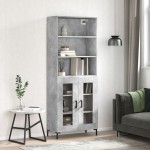 vidaXL Dulap înalt, gri beton, 69,5x34x180, lemn compozit