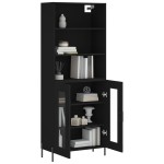 vidaXL Dulap înalt, negru, 69,5x34x180 cm, lemn compozit