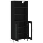 vidaXL Dulap înalt, negru, 69,5x34x180 cm, lemn compozit