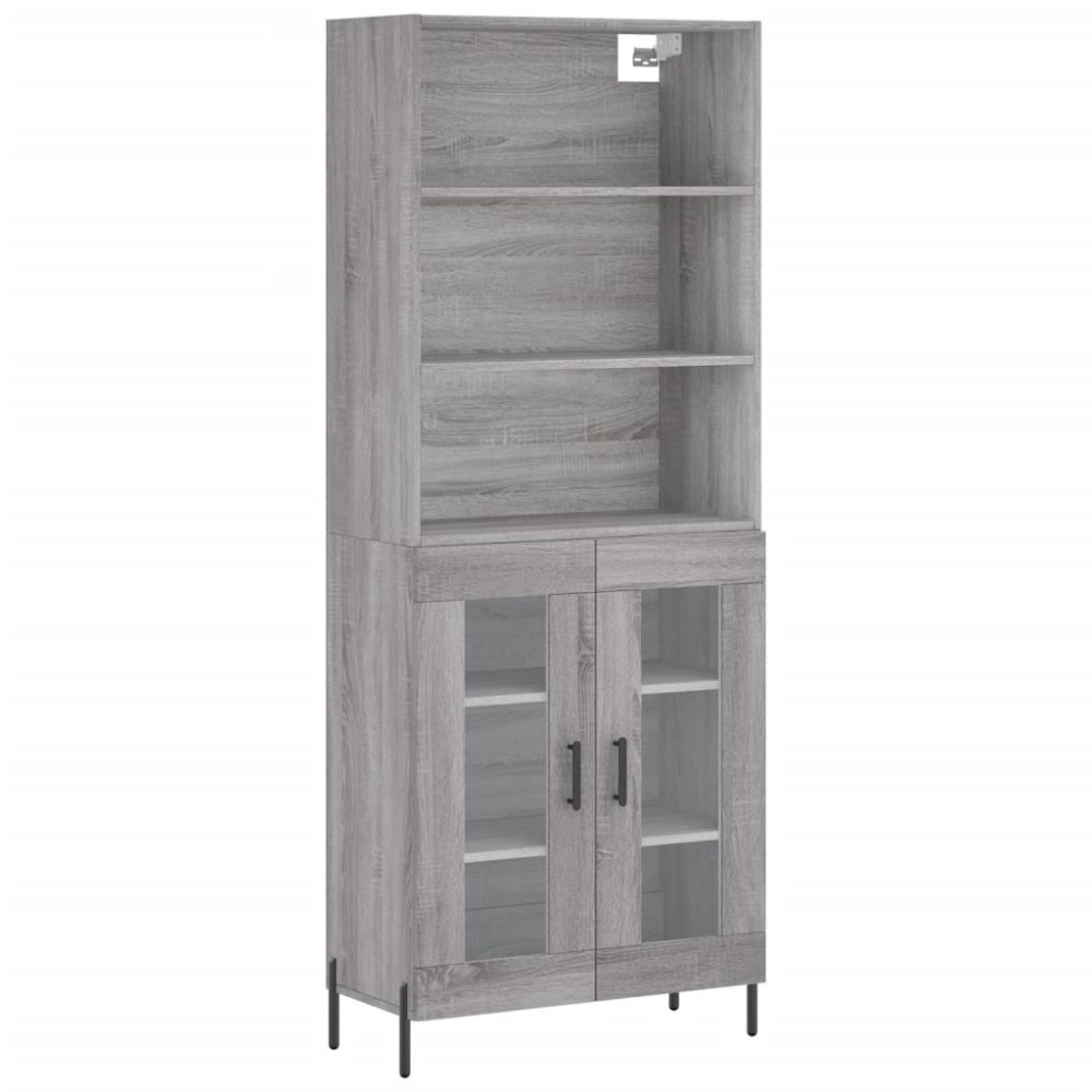 vidaXL Dulap înalt, gri sonoma, 69,5x34x180 cm, lemn compozit