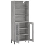 vidaXL Dulap înalt, gri sonoma, 69,5x34x180 cm, lemn compozit