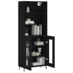 vidaXL Dulap înalt, negru, 69,5x34x180 cm, lemn compozit