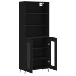 vidaXL Dulap înalt, negru, 69,5x34x180 cm, lemn compozit