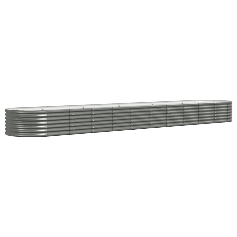 vidaXL Strat înălțat grădină gri 440x80x36cm oțel galvanizat