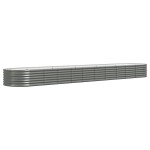 vidaXL Strat înălțat grădină gri 440x80x36cm oțel galvanizat