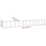 vidaXL Strat înălțat grădină 440x80x36 cm oțel galvanizat