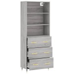 vidaXL Dulap înalt, gri sonoma, 69,5x34x180 cm, lemn compozit