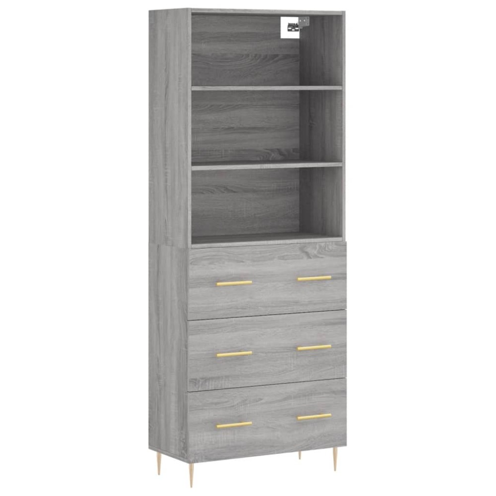 vidaXL Dulap înalt, gri sonoma, 69,5x34x180 cm, lemn compozit