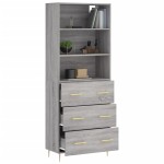 vidaXL Dulap înalt, gri sonoma, 69,5x34x180 cm, lemn compozit