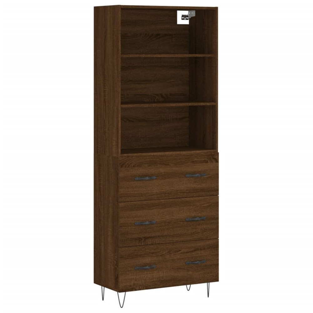 vidaXL Dulap înalt, stejar maro, 69,5x34x180 cm, lemn compozit