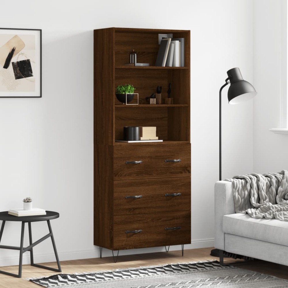 vidaXL Dulap înalt, stejar maro, 69,5x34x180 cm, lemn compozit