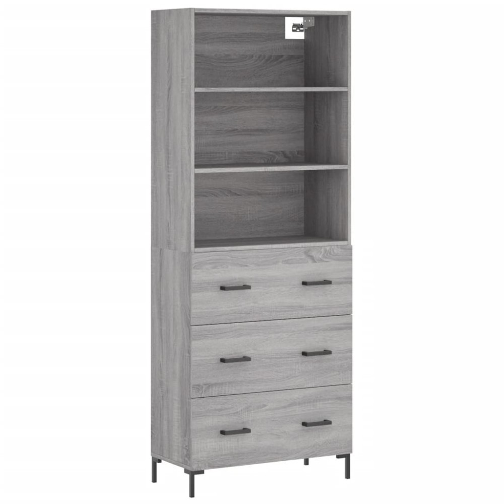 vidaXL Dulap înalt, gri sonoma, 69,5x34x180 cm, lemn compozit
