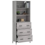 vidaXL Dulap înalt, gri sonoma, 69,5x34x180 cm, lemn compozit