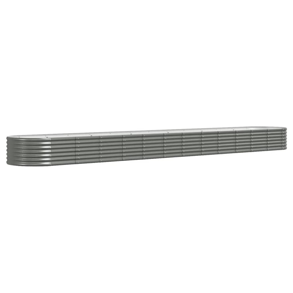 vidaXL Strat înălțat grădină gri 512x80x36cm oțel galvanizat
