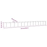 vidaXL Strat înălțat grădină gri 512x80x36cm oțel galvanizat