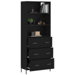 vidaXL Dulap înalt, negru, 69,5x34x180 cm, lemn compozit