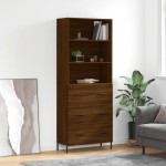 vidaXL Dulap înalt, stejar maro, 69,5x34x180 cm, lemn compozit