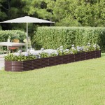 vidaXL Strat înălțat grădină 512x80x36 cm oțel galvanizat