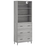 vidaXL Dulap înalt, gri sonoma, 69,5x34x180 cm, lemn compozit