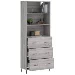 vidaXL Dulap înalt, gri sonoma, 69,5x34x180 cm, lemn compozit
