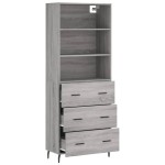 vidaXL Dulap înalt, gri sonoma, 69,5x34x180 cm, lemn compozit