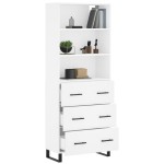 vidaXL Dulap înalt, alb, 69,5x34x180 cm, lemn compozit