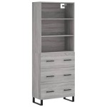 vidaXL Dulap înalt, gri sonoma, 69,5x34x180 cm, lemn compozit