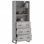 vidaXL Dulap înalt, gri sonoma, 69,5x34x180 cm, lemn compozit