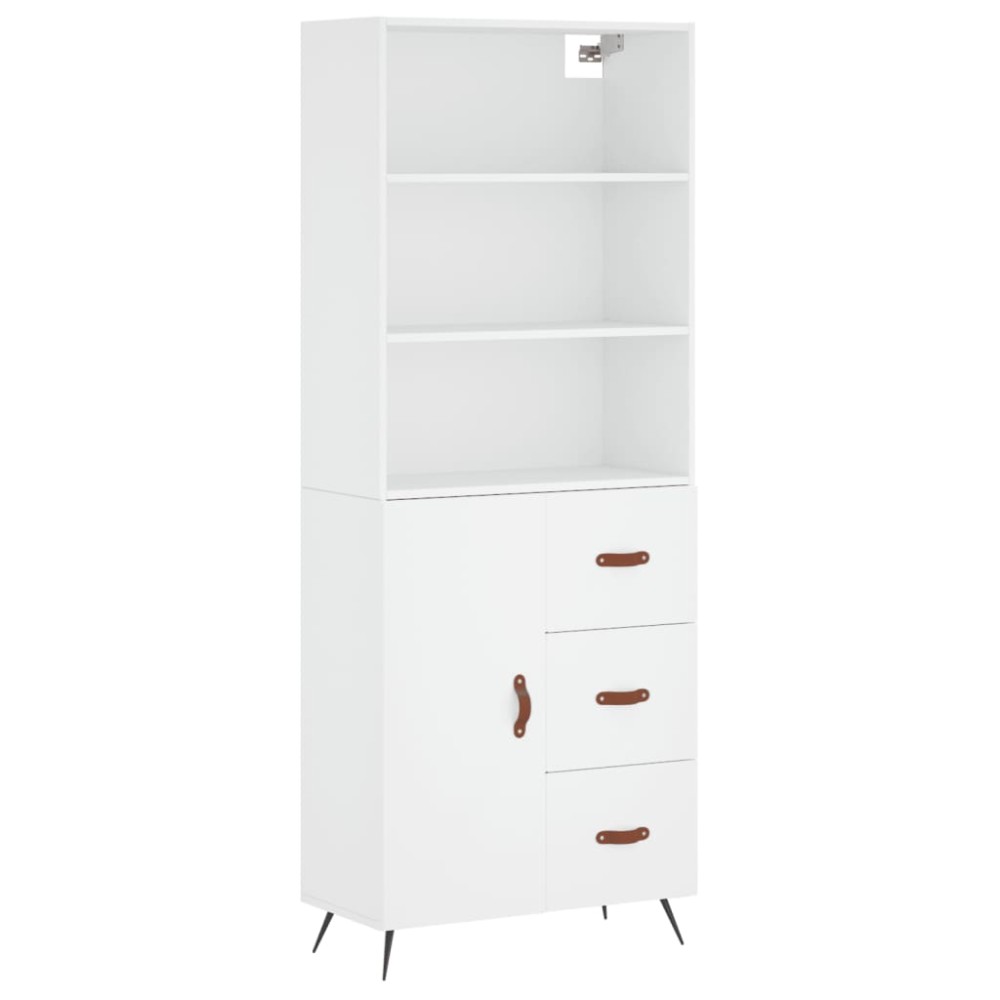 vidaXL Dulap înalt, alb, 69,5x34x180 cm, lemn compozit