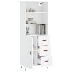 vidaXL Dulap înalt, alb, 69,5x34x180 cm, lemn compozit