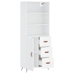 vidaXL Dulap înalt, alb, 69,5x34x180 cm, lemn compozit