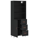 vidaXL Dulap înalt, negru, 69,5x34x180 cm, lemn compozit
