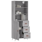 vidaXL Dulap înalt, gri sonoma, 69,5x34x180 cm, lemn compozit