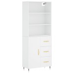 vidaXL Dulap înalt, alb, 69,5x34x180 cm, lemn compozit vidaXL Dulap înalt, alb, 69,5x34x180 cm, lemn compozit