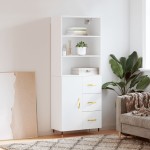 vidaXL Dulap înalt, alb, 69,5x34x180 cm, lemn compozit vidaXL Dulap înalt, alb, 69,5x34x180 cm, lemn compozit