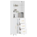 vidaXL Dulap înalt, alb, 69,5x34x180 cm, lemn compozit vidaXL Dulap înalt, alb, 69,5x34x180 cm, lemn compozit