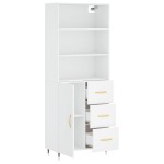 vidaXL Dulap înalt, alb, 69,5x34x180 cm, lemn compozit vidaXL Dulap înalt, alb, 69,5x34x180 cm, lemn compozit