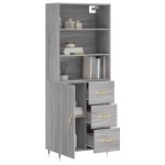 vidaXL Dulap înalt, gri sonoma, 69,5x34x180 cm, lemn compozit