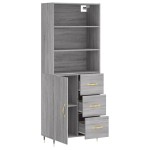 vidaXL Dulap înalt, gri sonoma, 69,5x34x180 cm, lemn compozit