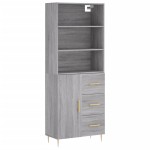 vidaXL Dulap înalt, gri sonoma, 69,5x34x180 cm, lemn compozit